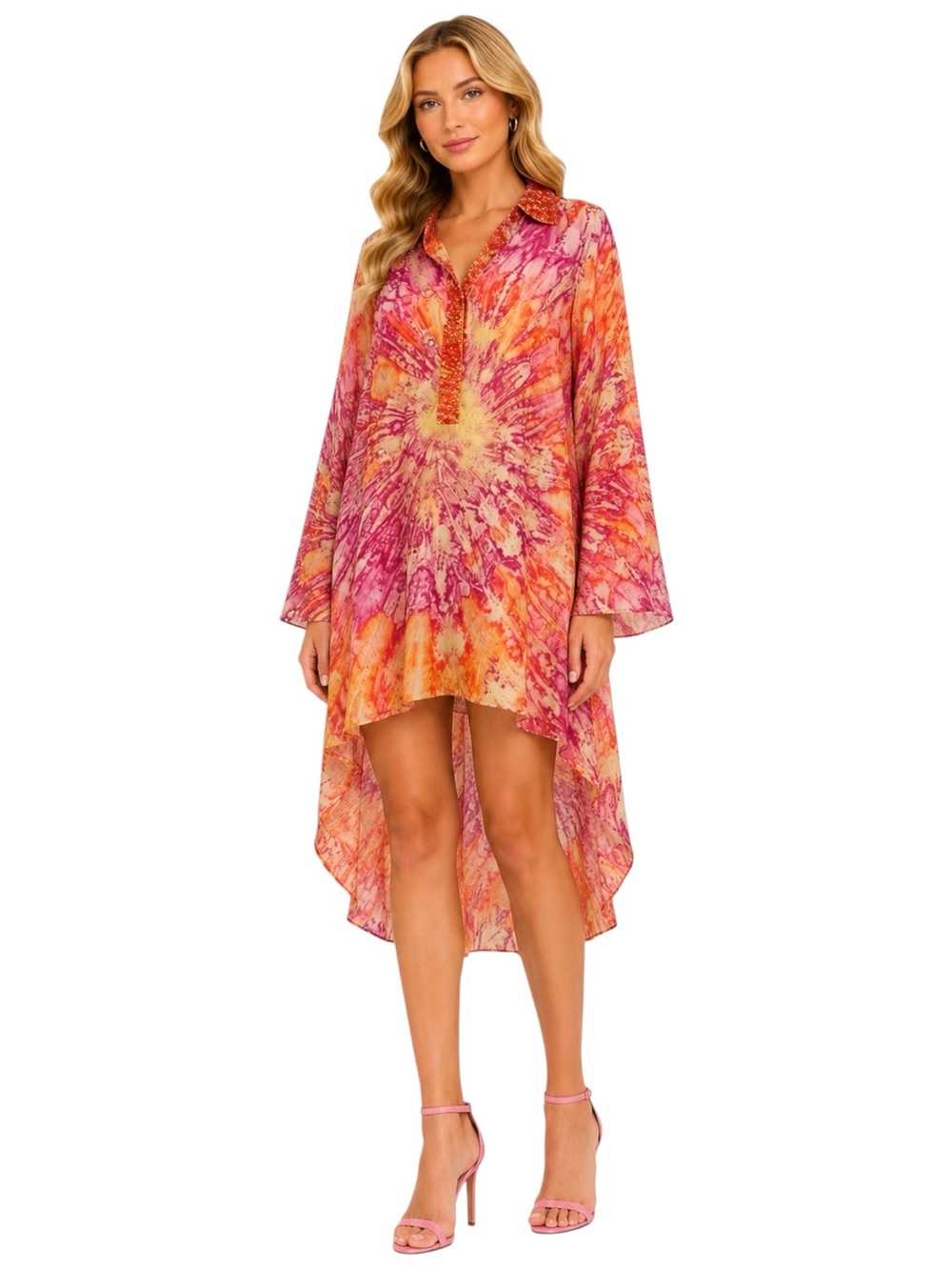 NWT Monique Leshman Twist Dress 100% Silk Size M